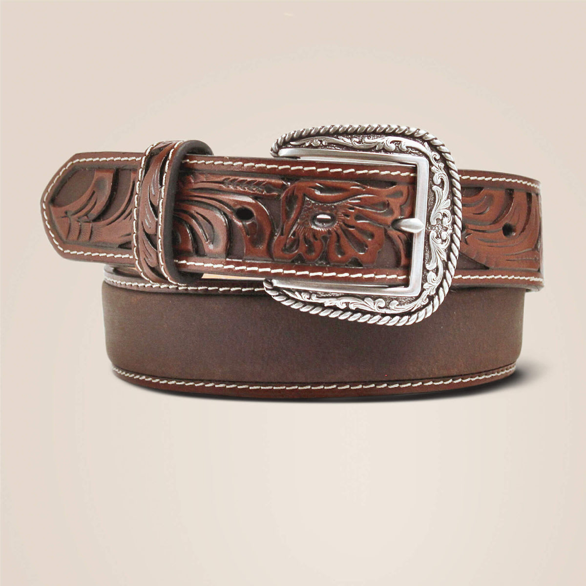 Floral embossed ends belt - US 2452