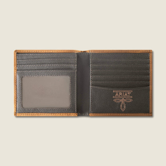 Patchwork Embroidered Logo Large Bifold Wallet - US 5341