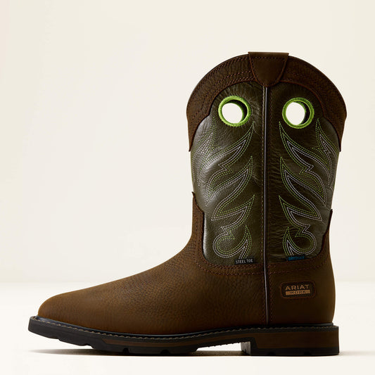 Groundwork Waterproof Wide Square Toe Steel Toe Work Boot - US 6595