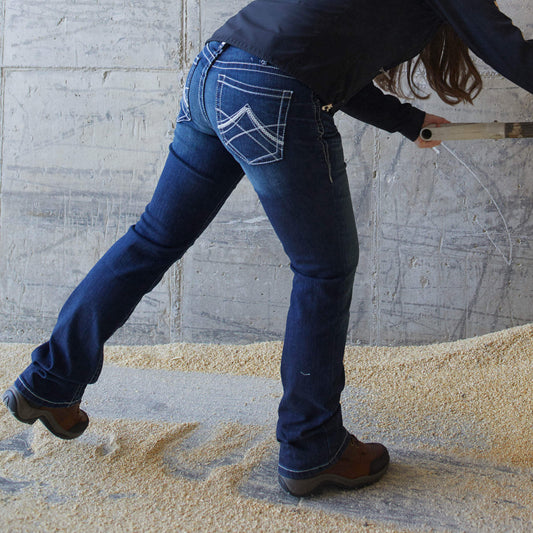 Mid Rise Whipstitch Boot Cut Jean - US 9252