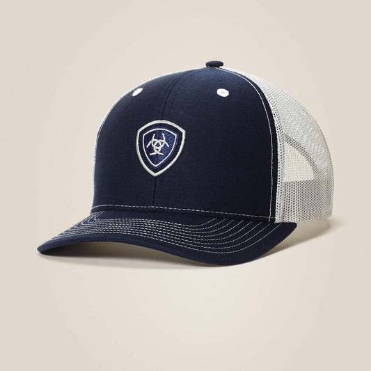 Navy Shield Mesh Snap Back Cap - US 8347