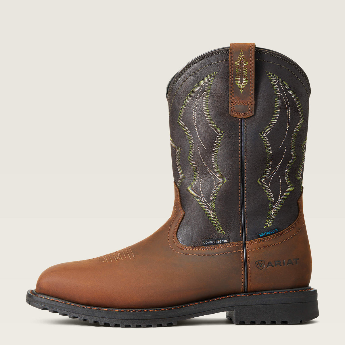 RigTek Wide Square Toe Waterproof Composite Toe Work Boot - US 9060