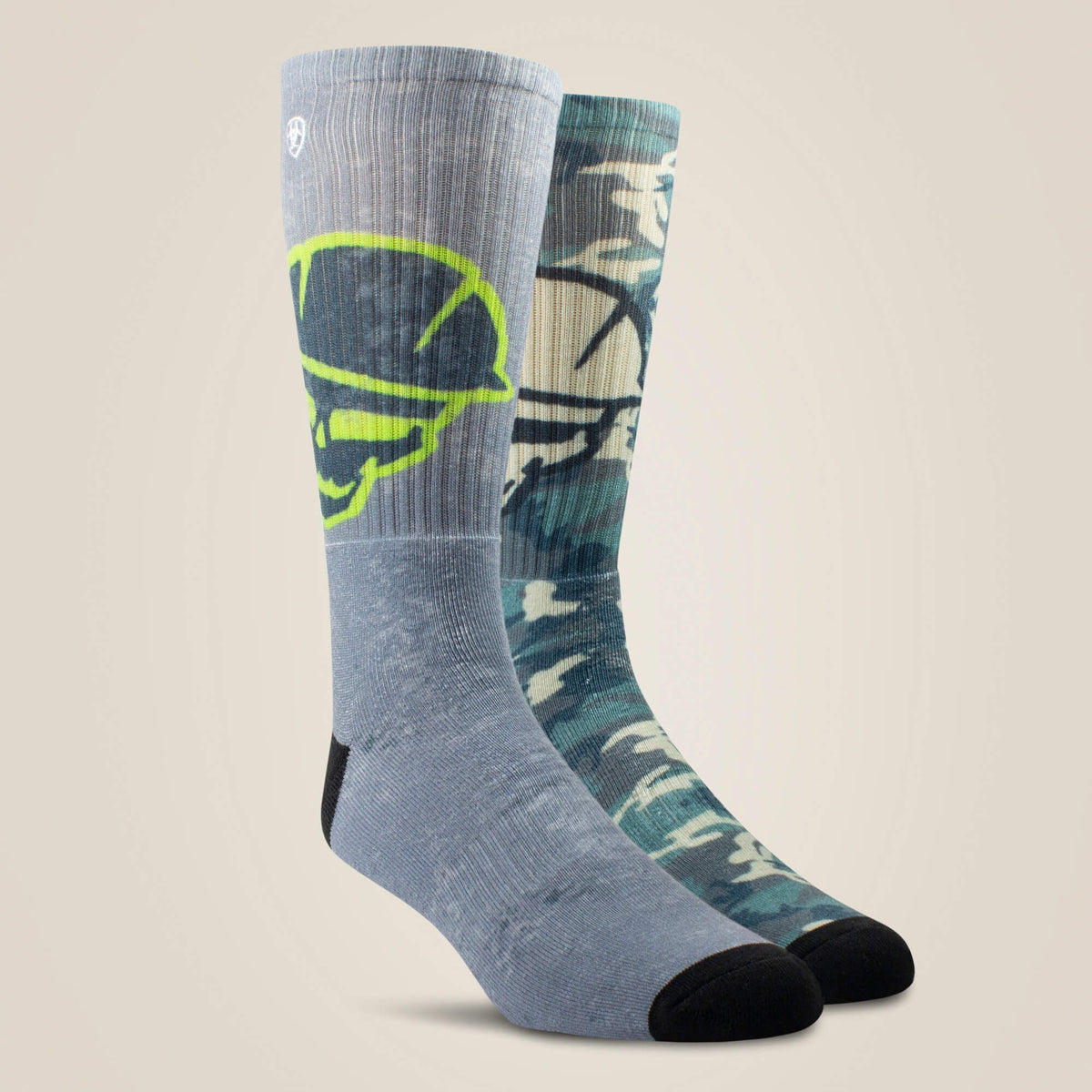 Roughneck Graphic Crew Work Sock 2 Pair Multi Color Pack - US 5135