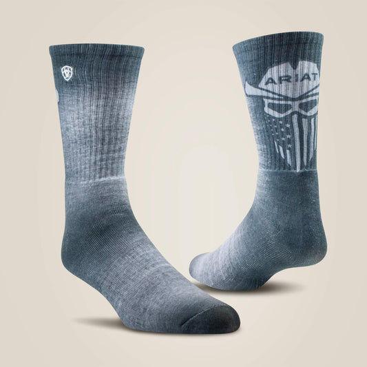 Incognito Graphic Crew Work Sock 2 Pair Multi Color Pack - US 0685