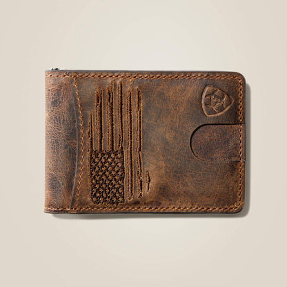 Bifold Slim Wallet Patriot Flag Embroidery - US 0642