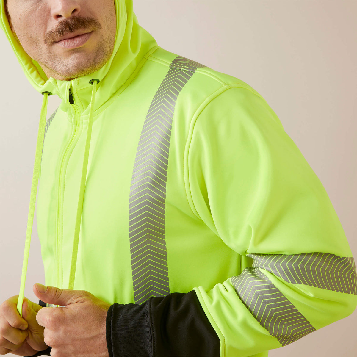 Rebar WorkTek Hi-Vis Full Zip Hoodie - US 9906