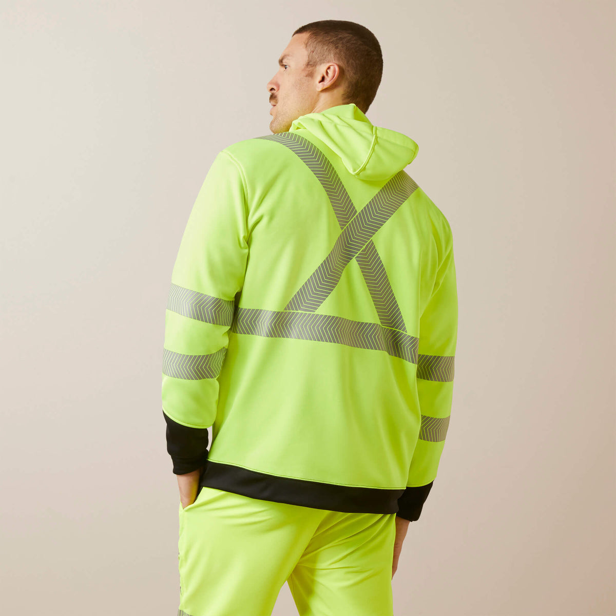 Rebar WorkTek Hi-Vis Full Zip Hoodie - US 9906