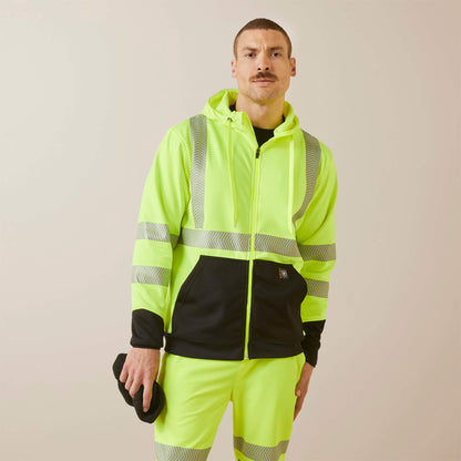 Rebar WorkTek Hi-Vis Full Zip Hoodie - US 9906