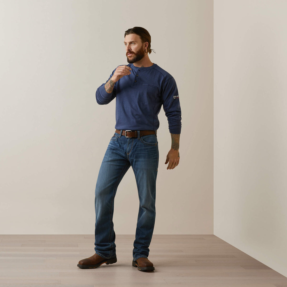 FR Air Refinery Row Graphic Henley Top - US 7482