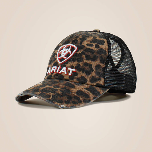 Embossed logo cheetah print cap - US 1509