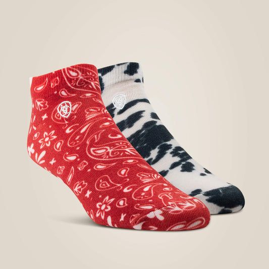 Pony Print Ankle Sock 2 Pair Multi Color Pack - US 0330