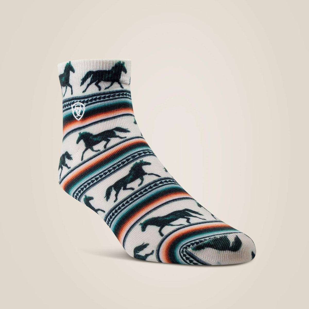 Serape Horseprint Qtr Crew 2 Pair Multi Color Pack - US 2248
