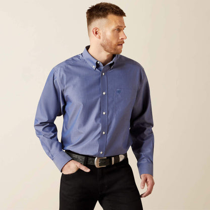 Wrinkle Free Solid Pinpoint Oxford Classic Fit Shirt - US 1296