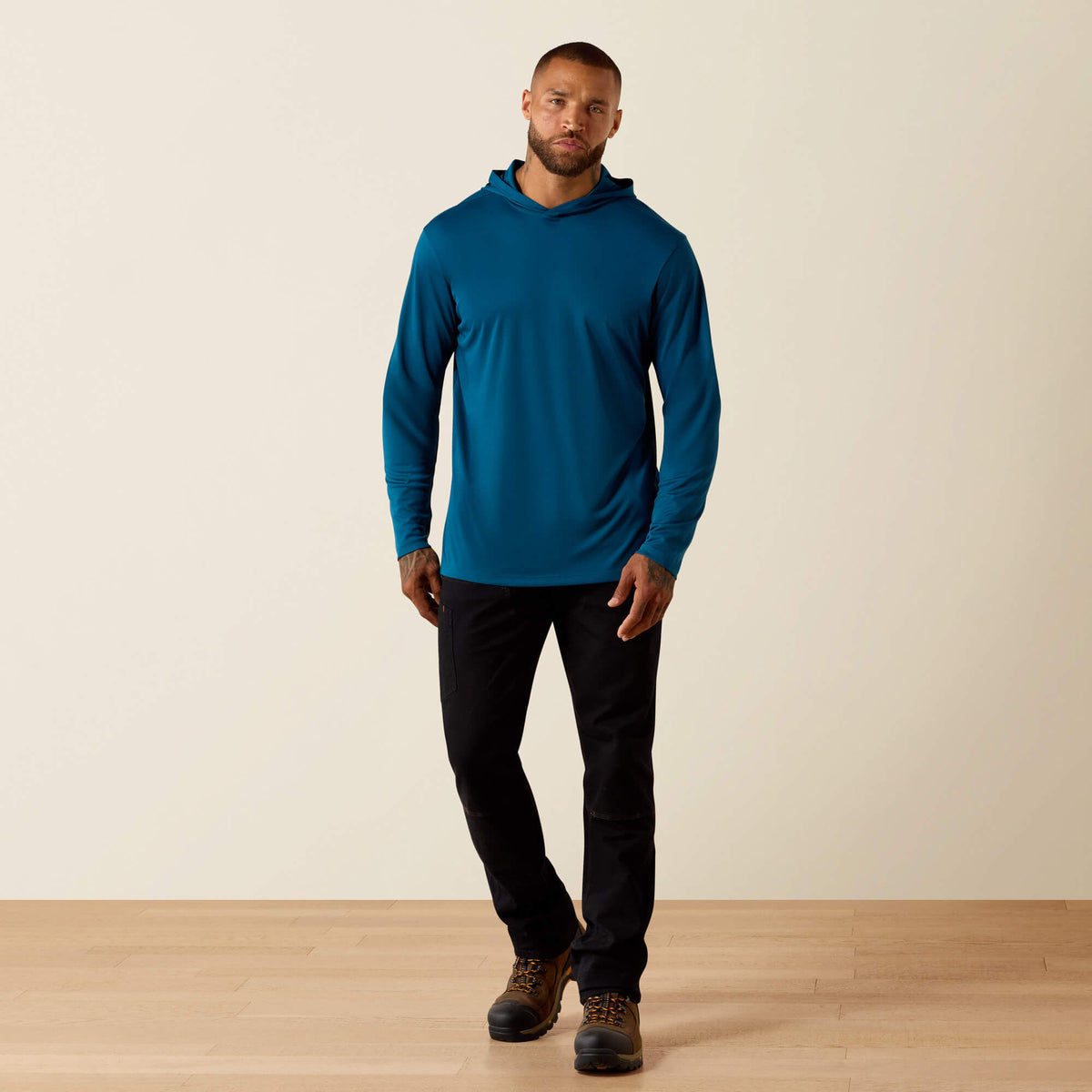 Rebar Sunblocker Outdoor Hooded Classic Fit Long Sleeve T-Shirt - US 6135