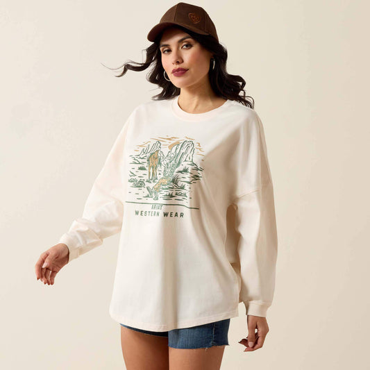 Canvas Oversized Long Sleeve T-Shirt - US 9181