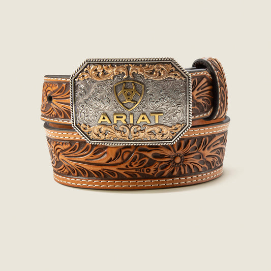 Floral Tooled Belt - US 6123