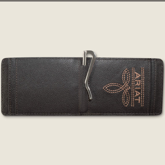 Ariat Logo Print Money Clip Wallet - US 6950
