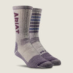 Midweight Merino Wool Blend Steel Toe Work Sock 2 Pair Multi Color Pack - US 9108