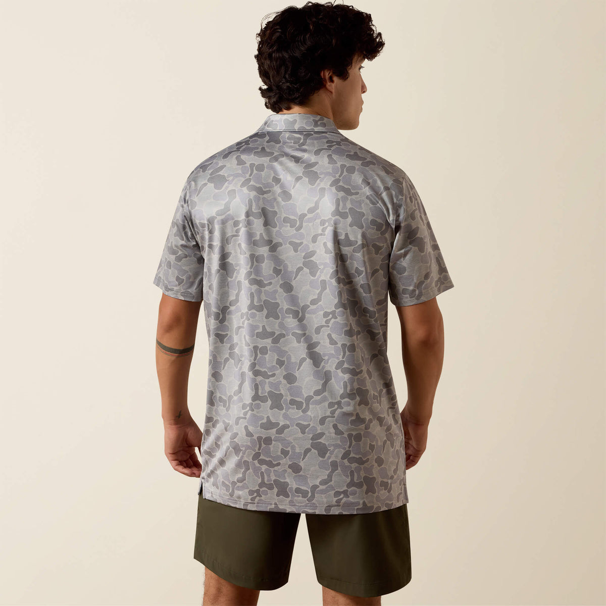 All Over Print Heathered Fitted Polo - US 0244
