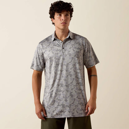 All Over Print Heathered Fitted Polo - US 0244