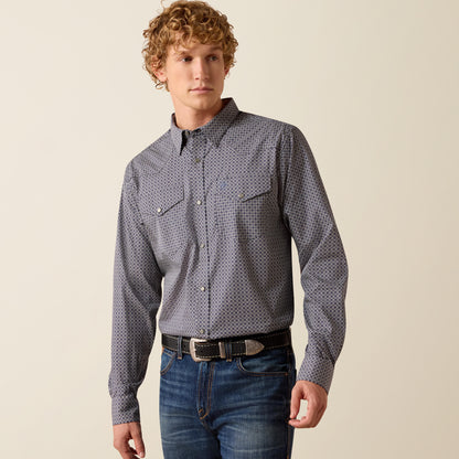 Wrinkle Free Dennis Fitted Snap Shirt - US 4104