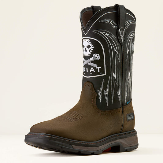 WorkHog XT Bolt Skull Waterproof Wide Square Toe Work Boot - US 1636