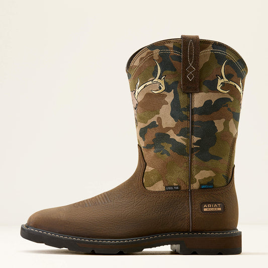Groundbreaker Antler Waterproof Wide Square Toe Steel Toe Work Boot - US 1233