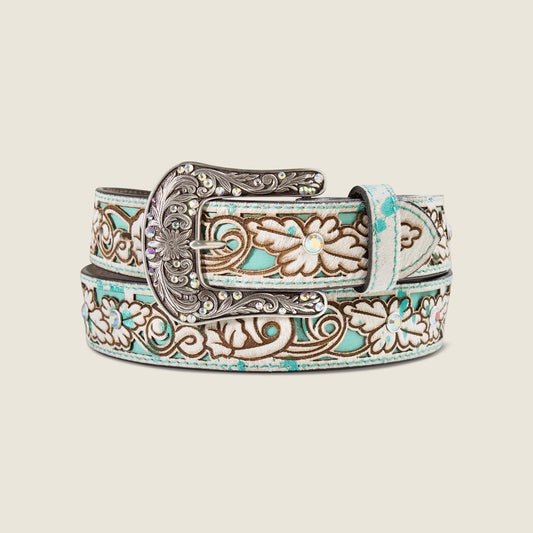 Hair-On Floral Belt - US 5732