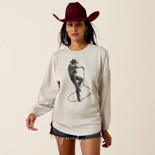 Canvas Oversized Long Sleeve T-Shirt - US 8419
