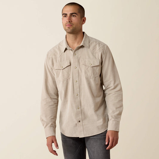 Retro Handorf Corduroy Fitted Snap Shirt - US 8562