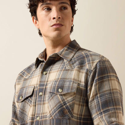 Retro Waffle Button Down Fitted Shirt - US 8945