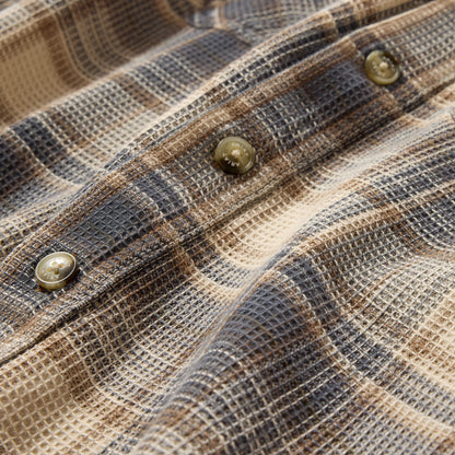 Retro Waffle Button Down Fitted Shirt - US 8945