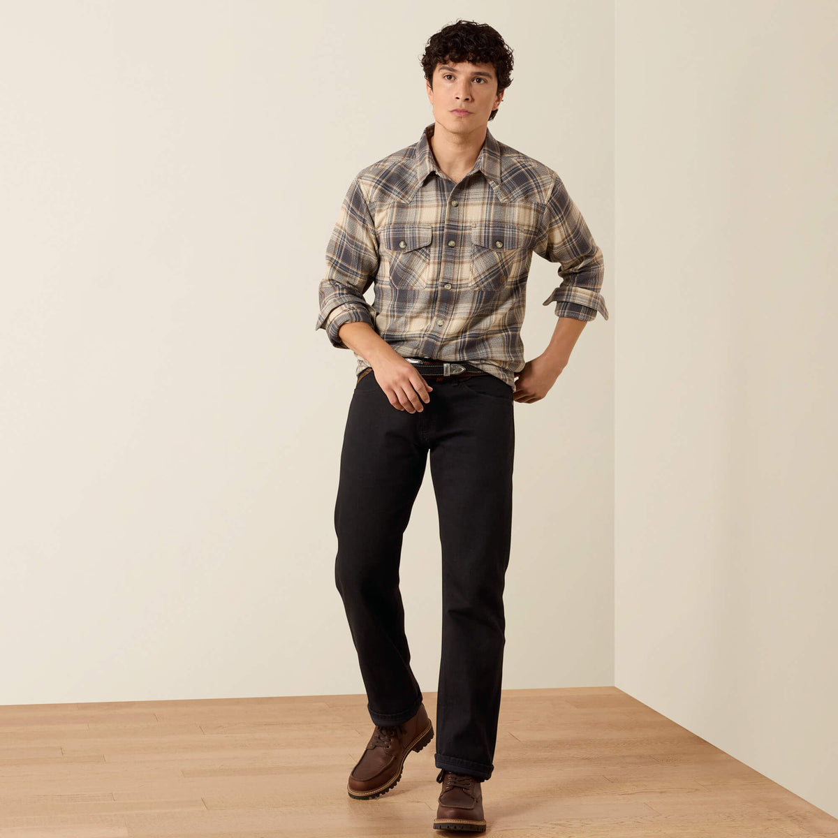 Retro Waffle Button Down Fitted Shirt - US 8945