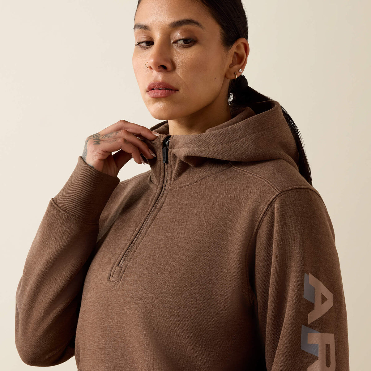 Rebar Lightweight Logo 1/2 Zip Hoodie - US 8496