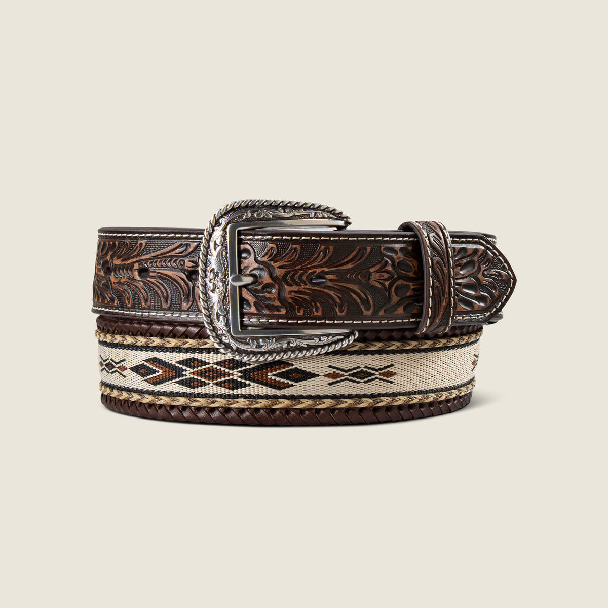Hair On Whip Stitch Belt - US 8525