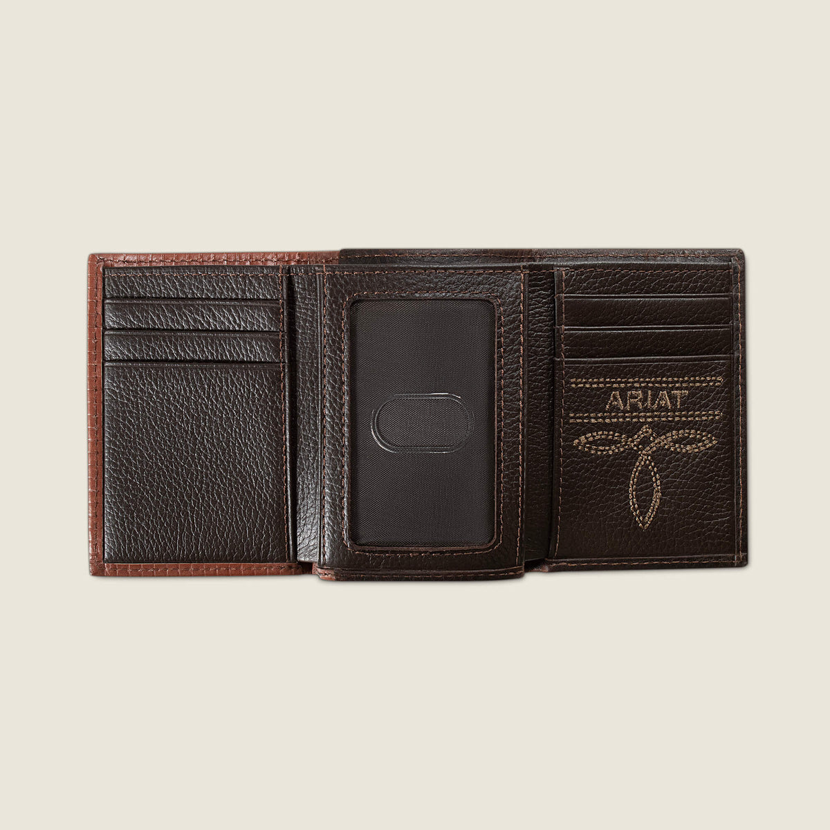Pebble Leather With Trim Trifold Wallet - US 7520