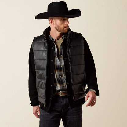 Bench Made Lamb Leather Puffer Vest - US 9641
