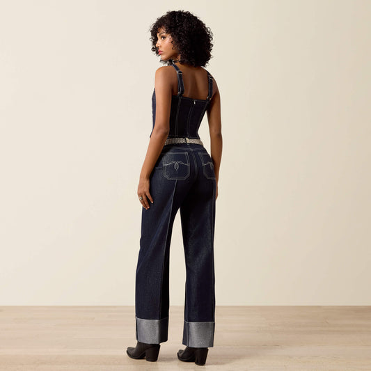 Ultra High Rise Lurex Wide Leg Jeans - US 0943