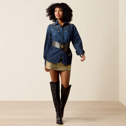 Embellished Blouson Shirt - US 0252