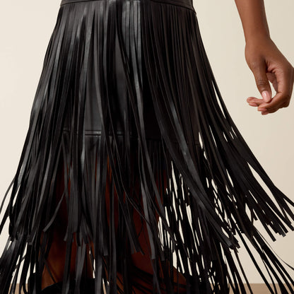 Raven Fringe Skirt - US 3306